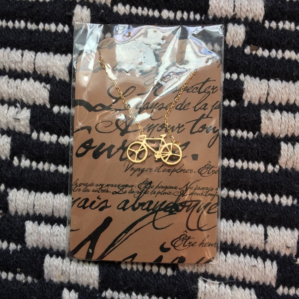 Gold Bicycle Necklace 🚲